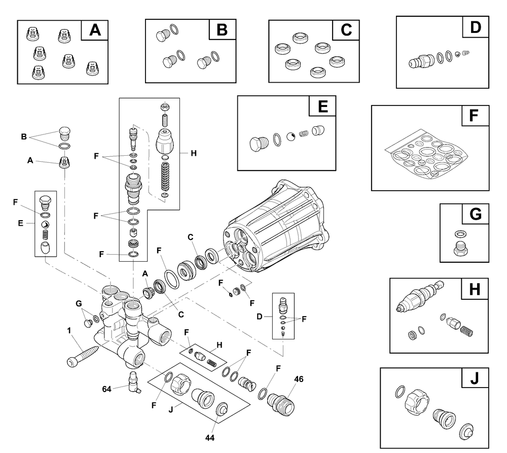 Pump (316932) Diagram and Parts List for 020836-00  Briggs and Stratton Pressure Washer
